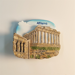 希腊雅典神庙创意旅游纪念品立体彩绘家居装饰磁力冰箱头收藏礼物