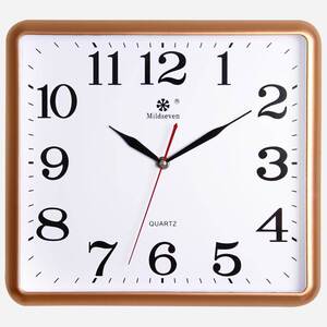 挂表无声大堂房间教室创意时尚挂钩挂钟正方形时钟仿古四方钟表型