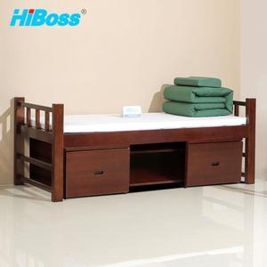 HiBoss油漆单人床单层床办公家具床宿舍床带储蓄柜鞋架