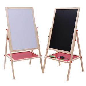 儿童早教彩色画板木制磁性双面可升降画架支架式小黑板实木写字板