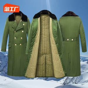 哈尔滨冬季棉衣东北老式军棉绿大衣加厚迷彩棉袄冷库俄罗斯防寒服