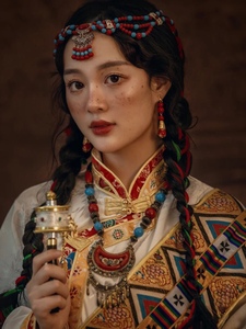 藏式复古民族风额饰藏族饰品藏服饰品眉心坠西藏族波西米亚头饰