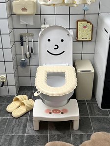 可爱小猪马桶凳家用厕所卫生间坐便儿童防滑踩踏凳子蹲坑垫脚神器