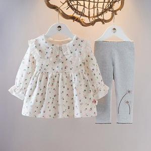 巴拉巴柆清货2024春季新款女童装女宝宝纯棉长袖两件套装1-2-3岁