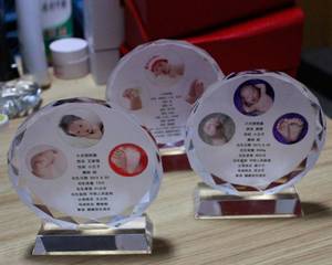 婴儿手印脚印胎毛纪念品水晶手足印送给宝宝的 礼物水晶影像