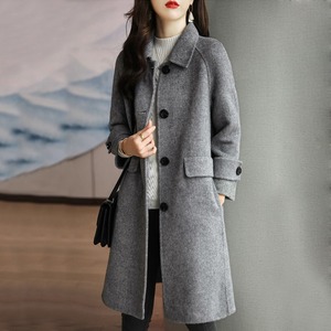 秋冬双面羊毛呢子外套韩版高端零羊绒双面大衣女中长新款直筒