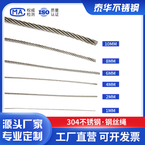 304不锈钢钢丝绳晾衣绳起重超细软钢丝绳钢索1 2 3 4 5 6 8mm