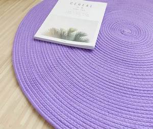 加厚耐磨日式简约编织棉线地毯地垫 圆形地板沙发垫 可水洗地毯