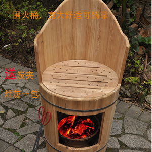 木火桶火桶家用木碳木火桶老式家用碳木火桶可坐学生烤火桶炭火桶