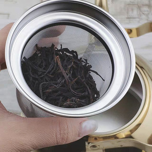 加厚不锈钢茶壶广式早茶具茶楼水壶饭店餐厅古典金色茶水壶带滤网