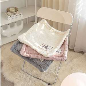 韩式可爱猫咪毛绒椅子垫加厚绗缝坐垫布艺办公室座垫家居沙发垫