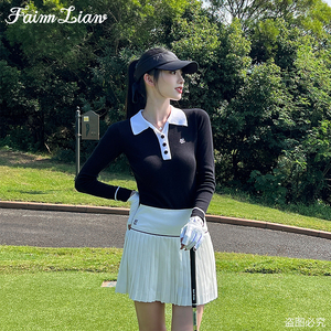 韩国fairmliarv高尔夫球服装女士秋冬上衣golf百褶短裙裤套装正品