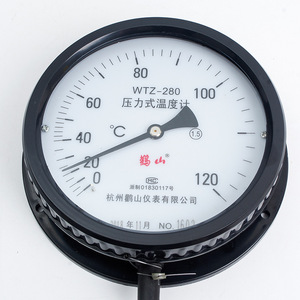 杭州鹳山WTZ-280蒸汽压力式指针温度计锅炉工业用120度鹤山温度表