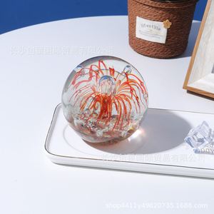 创意琉璃3d海洋球摆件居家办公书房酒柜电视柜摆件装饰品工艺品礼