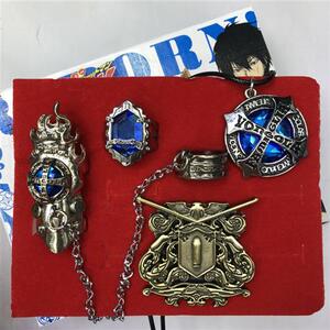 新款 家庭教师戒指4件套 胸针 戒指 项链 彭格列6色转动戒指_阿里巴巴