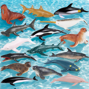 迷你海洋生物模型仿真动物玩具小鲨鱼海豚多肉微景观摆件蛋糕装饰