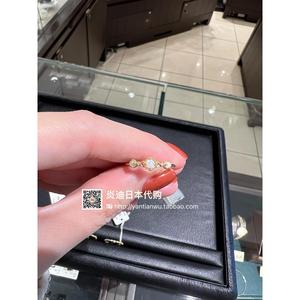 炎迪日本代购 agete 阿卡朵 10k金 三颗蛋白石带钻 戒指 时尚复古