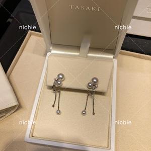 日本代购TASAKI田崎&塔思琦 立体感优雅 钻石akoya珍珠耳夹 耳钉