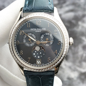 二手正品百达翡丽复杂功能计时系列4947g星期月相18k白金机械女表