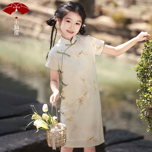 新中式女童改良旗袍裙2024新款母女亲子装旗袍夏儿童连衣裙民国风