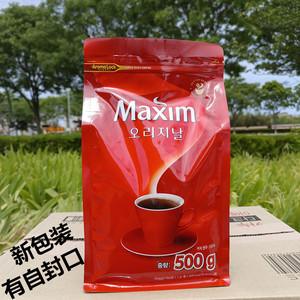 包邮韩国进口麦馨MAXIM纯黑咖啡颗粒红色原味500g 马克西姆咖啡