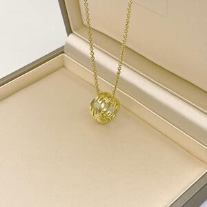 9新]bvlgari宝格丽男女同款黄金镂空回形针项链公价2.