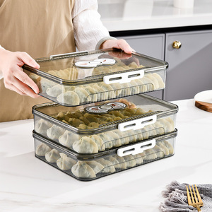 饺子收纳盒冰箱用食品级冷冻保鲜盒透明计时馄饨整理盒水工厂自营