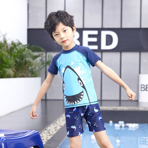 特步韩国新款儿童游泳衣男童分体泳裤宝宝兒童外贸 小男孩专业泳