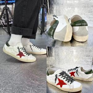 GoldenGoose男士GGDB小脏鞋Superstar绿尾红色星星板鞋系带休闲鞋
