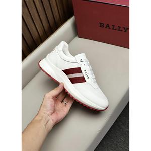 代购BALLY/巴利男鞋夏季圆头红白拼接网布透气低帮板鞋休闲运动鞋