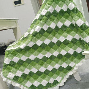 祖母格刺绣手工diy材料包编织毛线毯学生家用针织婴儿毯钩织毯子