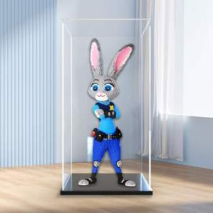 亚克力展示盒适用疯狂动物城大型朱迪兔子积木模型收纳透明防尘罩