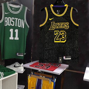 官方正品 香港代购 专柜折扣湖人队23号詹姆斯球衣运动背心蛇纹黑