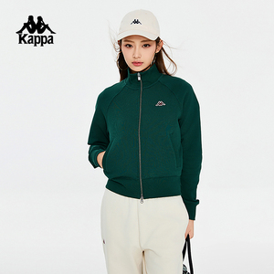 Kappa卡帕复古针织开衫2024新款女运动卫衣短款收腰长袖K0E22WK10