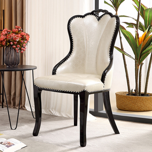 实木餐椅现代简约时尚创意家用餐厅酒店桌椅皮革靠背轻奢整装椅子