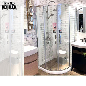 科勒淋浴房移门弧扇型8mm玻璃隔断706035T工程订做