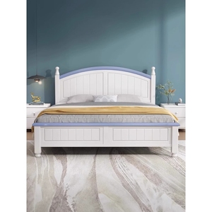 IKEA宜家田园实木床1.8m简约单双人床次卧白色公主床奶油风儿童床