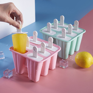 茶花新款4格6格硅胶冰格冰棍雪糕模具手柄12格10格棒冰模具跨境