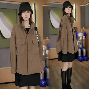 韩版时尚宽松大口袋棉服女2023年新款休闲百搭棉衣外套潮轻薄保暖