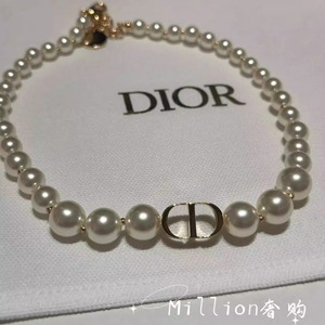 代购Dior/迪奥 经典CD字母珍珠项链Montaigne 30金属吊坠锁骨链女