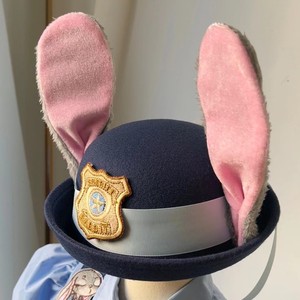 兔子警官帽子头饰cos衣服儿童成人迪士尼朱迪冬天尼克疯狂动物城1