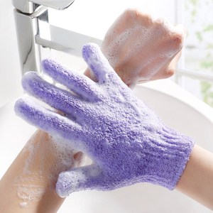 创意家用五指沐浴手套搓澡巾去角质洗澡手套搓泥擦背磨砂强力手套