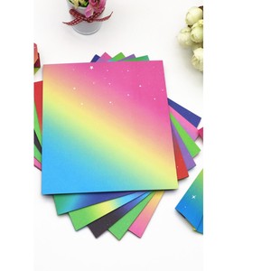 彩虹渐变正方形折纸双面星空印花儿童彩纸叠千纸鹤爱心手工纸材料