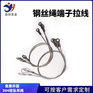 304不锈钢保险绳钢丝绳锁扣连接拉绳防坠绳限位绳鱼眼端子1.5mm绳