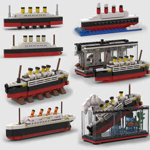 MOC小颗粒拼装积木泰坦尼克游轮模型儿童创意立体拼图DIY玩具摆件