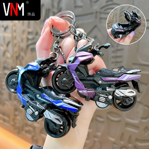 创意合金回力摩托车钥匙扣仿真踏板玩具车模型钥匙链挂件礼品货源