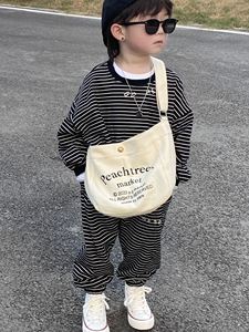 韩版儿童包包男童出游斜挎包宝宝造型牛仔布袋轻便帆布手拎小包女