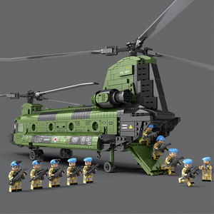 乐高积木CH47支奴干重型运输机维和特警武装直升飞机黑鹰拼装玩具