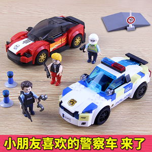 儿童拼装积木玩具城市汽车特警察车指挥车益智模型男孩子新款礼物