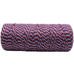 1.2 2mm棉绳化纤 红蓝白 绳子 涤棉线 DIY线 手工棉绳 三色棉绳线